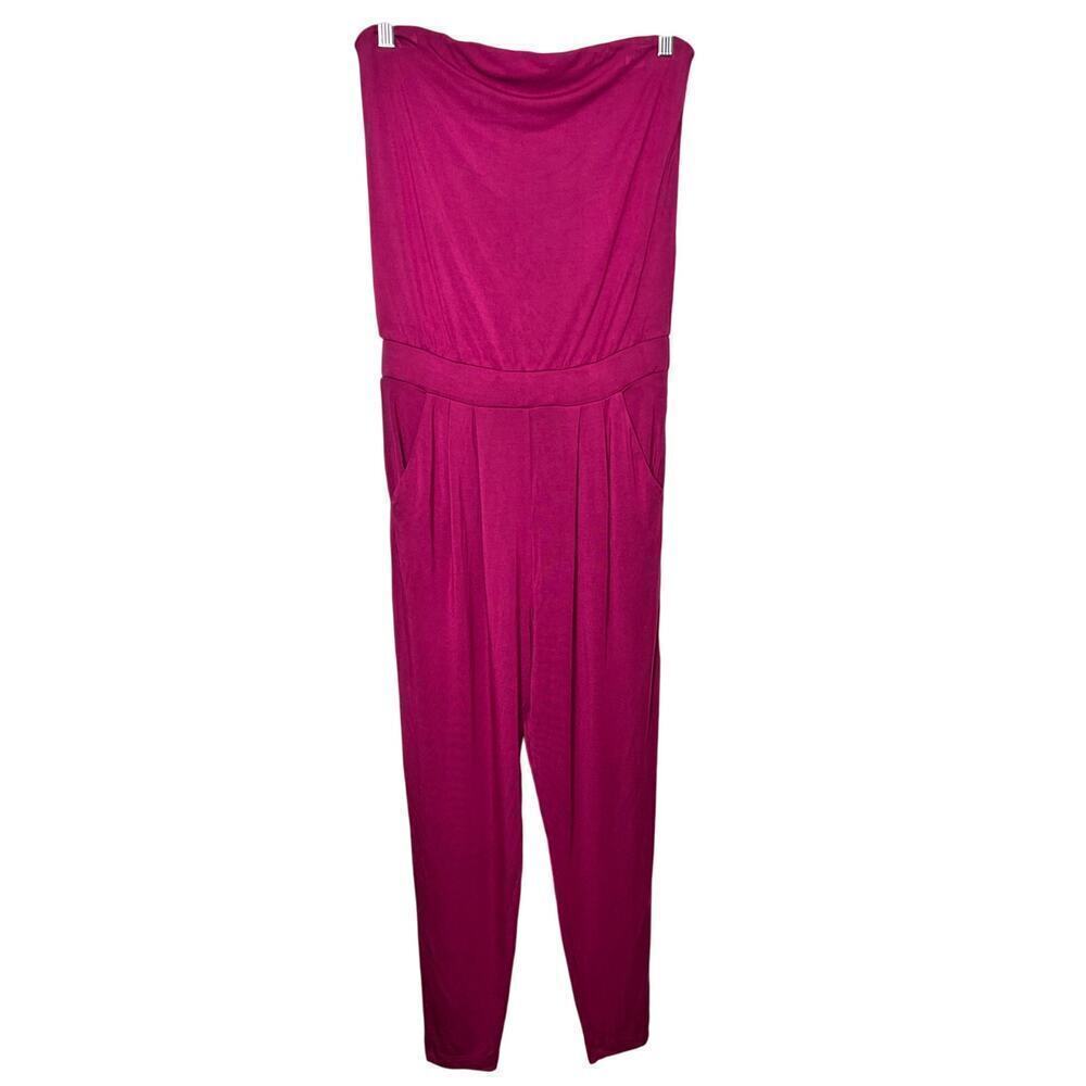 ☀️Krisa Womens Strapless Jumpsuit Straight Neck Skinny Leg Size XS NWT REVOLVE